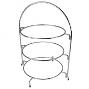 Afternoon Tea/Cake Stand Chrome 3 Tier 24inch/61cm (fits 9.5inch/24cm Plates)