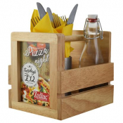 Naturals Table Caddy With Menu Holder 8x6x7inch/20.5x15.5x17.5cm