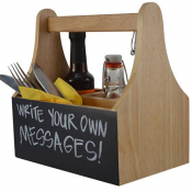 Naturals Caddy With Chalkboard-4 Compartments