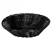 Poly Rattan Basket Round Black 8.5inch
