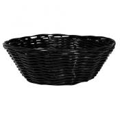 Poly Rattan Basket Round Black 7inch