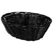 Poly Rattan Basket Oval Black 7inch