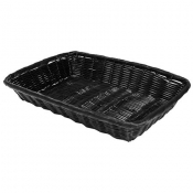 Poly Rattan Basket Rectangular Black 9x6inch