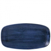 Churchill Stonecast Plume Ultramarine  Chefs Oblong Plate 13 7/8X7 3/8inch