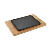 Cast Iron Rectangular Sizzler Set 35x25.5x1.8cm