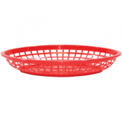 Fast Food Basket Red Oval Polypropylene 30x23x5cm