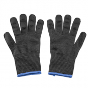 Large Cut Resistant Gloves Black with Blue Cuff Polyethylene