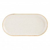 Oatmeal Narrow Oval Plate 30cm