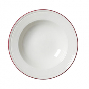 Bead Maroon Band Soup/Pasta Plate 24cm (9 1/2inch)
