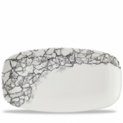 Kintsugi Accents Quartz Black Chefs Oblong Plate 13 7/8X7 3/8inch