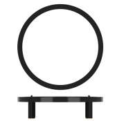 Black Luxor Metal Round Riser 28.5 x 7cm