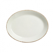 Brown Dapple Oval Coupe Plate 28cm 11inch