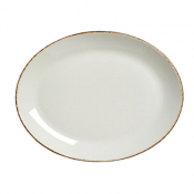 Brown Dapple Oval Coupe Plate 30.5cm 12inch