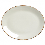 Brown Dapple Oval Plate Coupe 34.25cm 13.5inch
