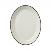 Charcoal Dapple Oval Coupe Plate 28cm (11inch)