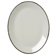 Charcoal Dapple Oval Coupe Plate 34.25cm (13 1/2inch)
