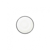 Modest Black Double Well Saucer 16cm / 6.25inch