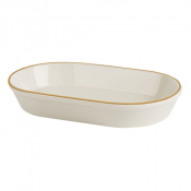 Line Gold Band Oval Salad Dish 16cm