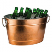 Beverage Tub Galvanised Metal Copper 40x28x22cm
