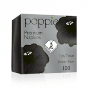 Napkin Black 40cm/3ply 8 Fold x1000