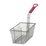 Rectangular Fryer Basket Nickel Plated Mesh with Red Handle 65x16.5x25.5cm