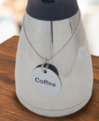 Silver Airpot Chain & Disc - Coffee - 50mm Dia