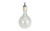 Round Crackle Glass Dash Bottle with Pourer 11oz/33cl