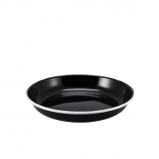 Enamel Rice/ Pasta Plate Black with White Rim 24cm