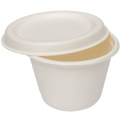 Bagasse Deli Pot & Lid 2oz x500