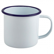 Enamel Mug White with Blue Rim 36cl/ 12.5oz