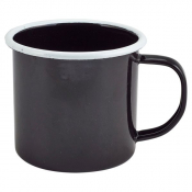 Enamel Mug Black with White Rim 36cl/ 12.5oz