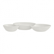 RO White Album 3 Compartment Gourmet Sauce Dish 18 x 2.5cm 20cl (7 1/8 x 1inch 7oz)