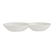 RO White Album 2 Compartment Gourmet Sauce Dish 18 x 2.5cm 17cl (7 1/8 x 1inch 6oz)