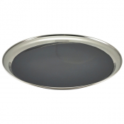 Non Slip Stainless Steel Round Tray 12inch