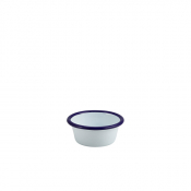 Enamel Ramekin White with Blue Rim 8cm Dia 90ml/ 3.2oz