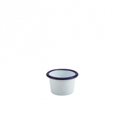 Enamel Ramekin White with Blue Rim 7cm Dia 90ml/ 3.2oz