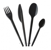 Economy Plastic Tea Spoon Black x100