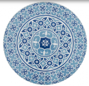 Blue Marrakesh Melamine Round Slab 28.5cm