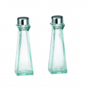 Marbella Glass Salt & Pepper Shakers with Chrome Plated ABS Tops 90ml