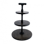 Steelite Creations Display: Gun Metal 3-Tier Stand 35.5 x 50.9cm