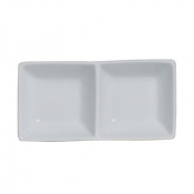 Cafe Porcelain Double Well Tray 14.5 x 7cm 6cl (5 3/4 x 2 3/4inch 2oz)