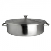 Homestyle Brushed Stainless Round Chafer 45.7 x 40 x 14cm 7ltr (18 x 15 3/4 x 5 1/2inch 2gal)
