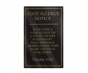 Food Allergy Requirement Notice - 260x170mm