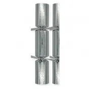 Christmas Cracker Fleur De Lys Silver 12inch Content O x24