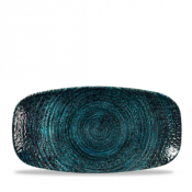 Homespun Chroma Blue Chefs Oblong Plate 10.6inchX5inch