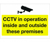 CCTV In Operation In/Outside Premises, 3mm Rigid, 400x300mm.