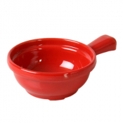 Melamine Soup Bowl with Handle Red 10oz 4.25x6.75x 2inch/110x170x50mm x12