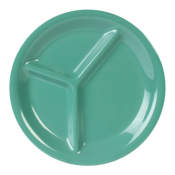 Melamine 3 Compartment Plate Green 10.25inch/260mm x12