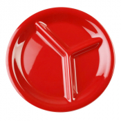 Melamine 3 Compartment Plate Red 10.25inch/260mm x12