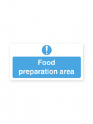 Food Preparation Area Sign Self Adhesive 100x200mm